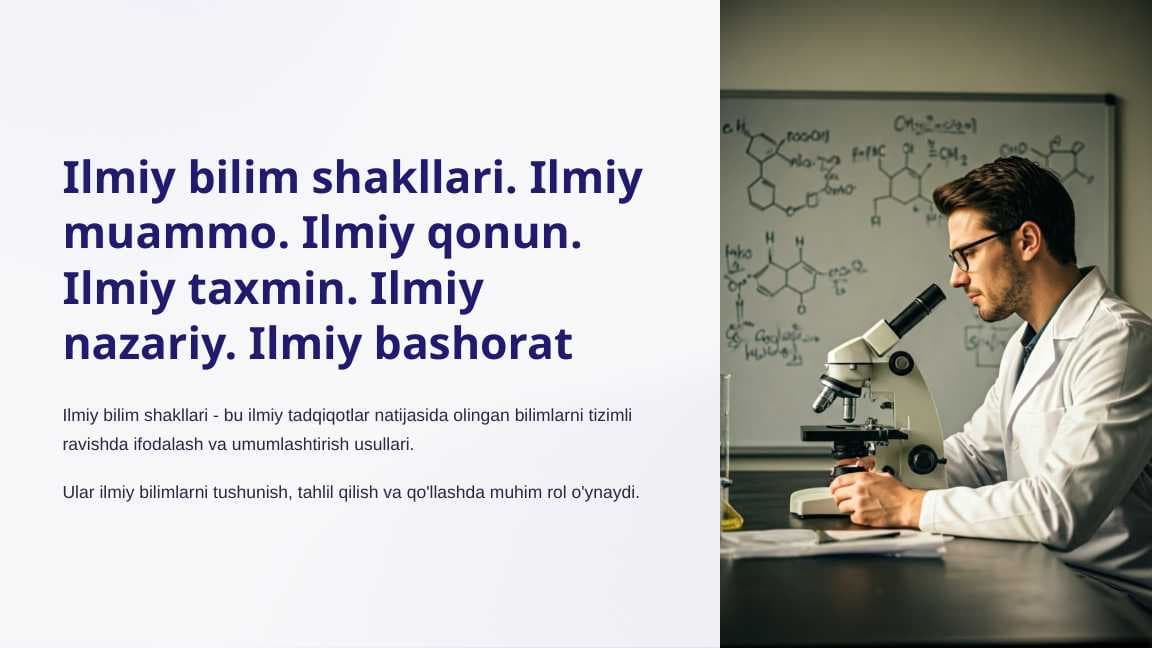 Ilmiy bilim shakllari. Ilmiy muammo. Ilmiy qonun. Ilmiy taxmin. Ilmiy nazariy. Ilmiy bashorat_2