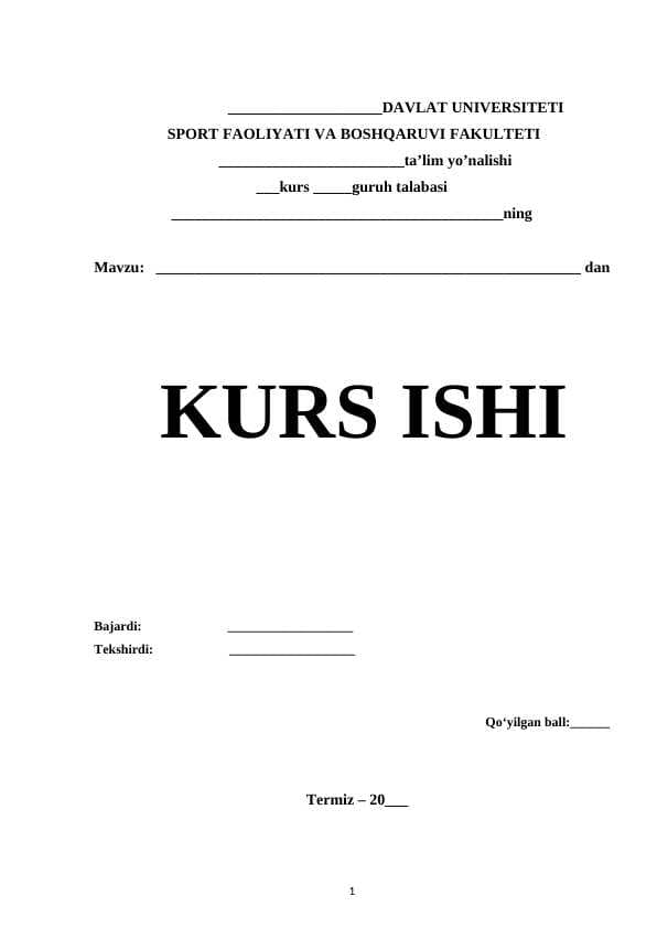 SINIFDAN TASHQARI OLIB BORILADIGAN JISMONIY TARBIYA ISHLARIGA TAVSIF