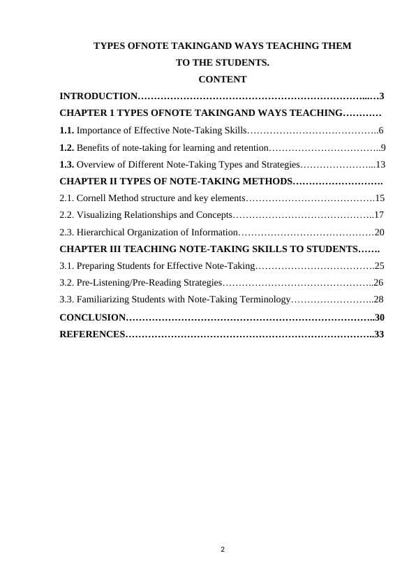 TYPES OFNOTE TAKINGAND WAYS TEACHING THEM  TO THE STUDENTS.