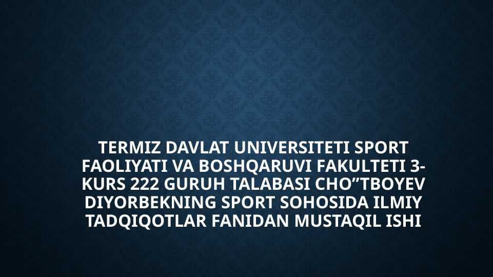 Mutaxassislik ilmiy-metodik mavzusi bo’yicha ilmiy-tadqiqotlarni o’tkazish holatini tahlil qilish