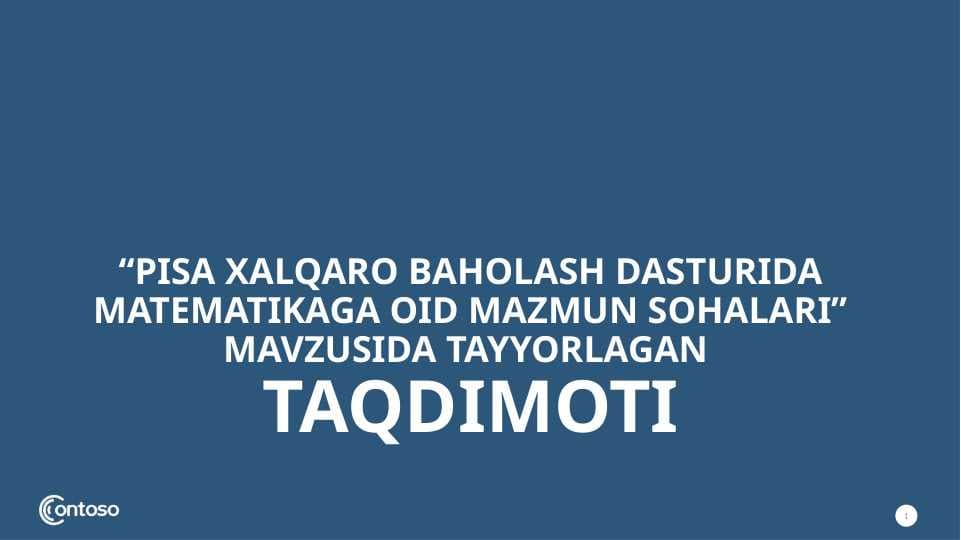 PISA Xalqaro baholash dasturida matematikaga oid mazmun sohalari