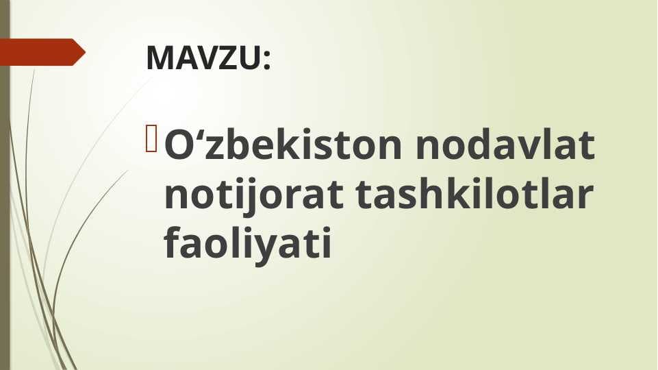 oʻzbekiston nodavlat notijorat tashkilotlar faoliyati