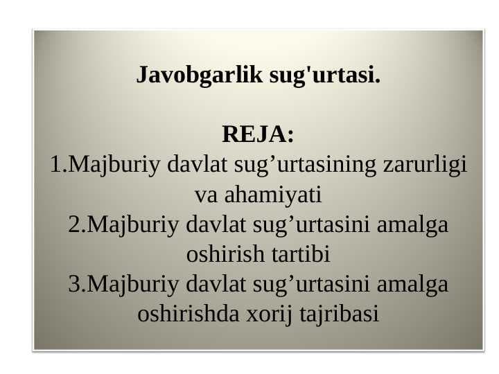 Javobgarlik sug'urtasi