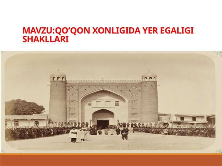QO‘QON XONLIGIDA YER EGALIGI SHAKLLARI