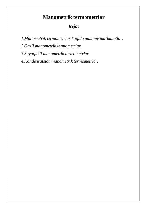 Manometrik termomеtrlar