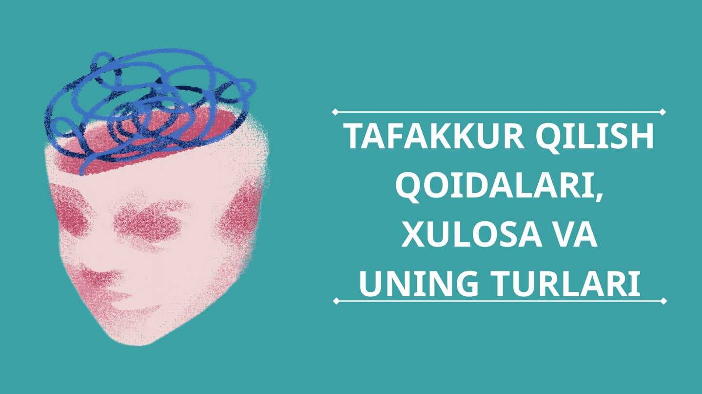 Tafakkur qilish qoidalari,Xulosa va unung turlari