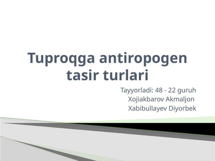 Tuproqga antiropogen tasir turlari.pptx