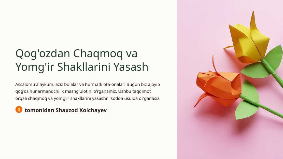 Qog'ozdan Chaqmoq va Yomg'ir Shakllarini Yasash