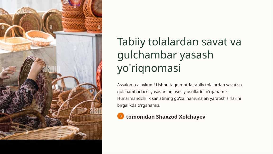 Tabiiy tolalardan savat va gulchambar yasash yo'riqnomasi