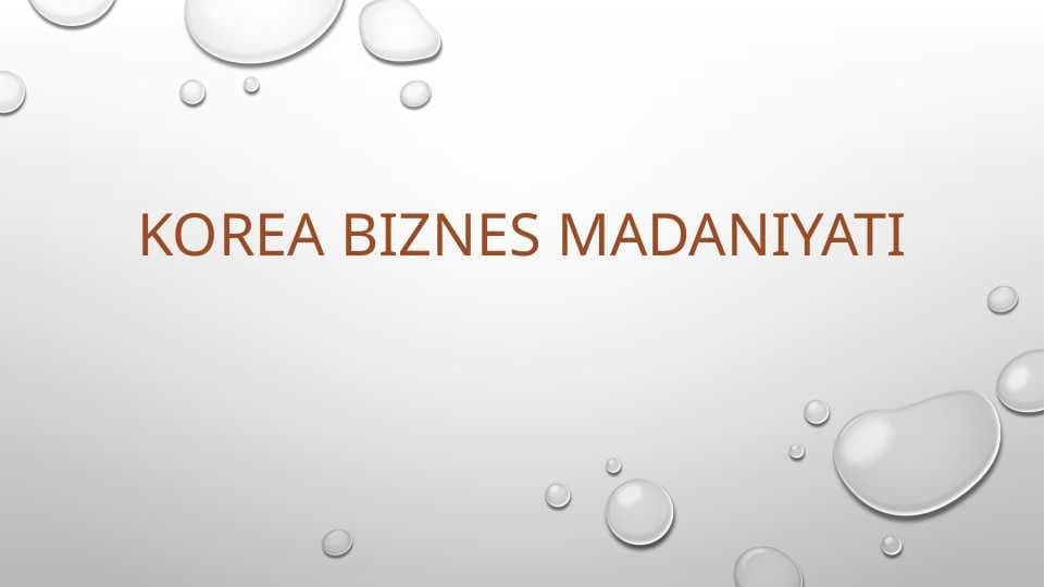 Korea biznes madaniyati
