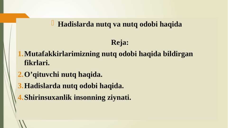Hadislarda nutq va nutq odobi haqida