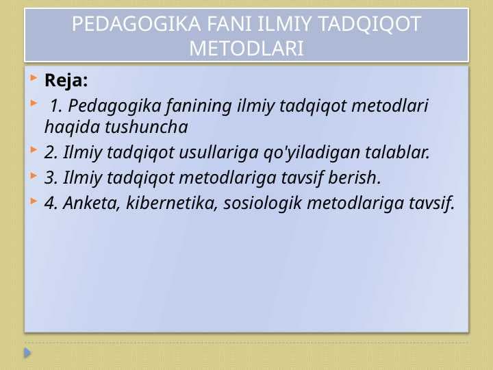 pedagogikaning predmeti maqsadi va vazifalari
