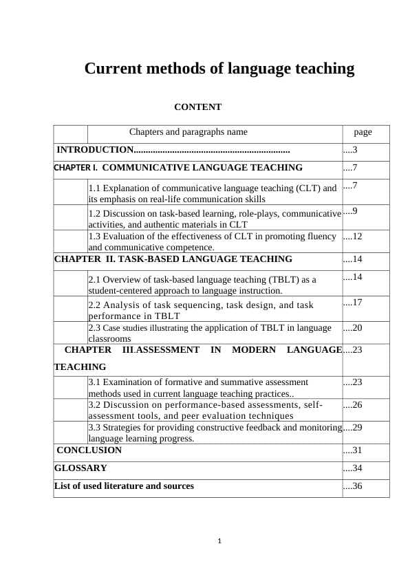 Current methods of language teaching