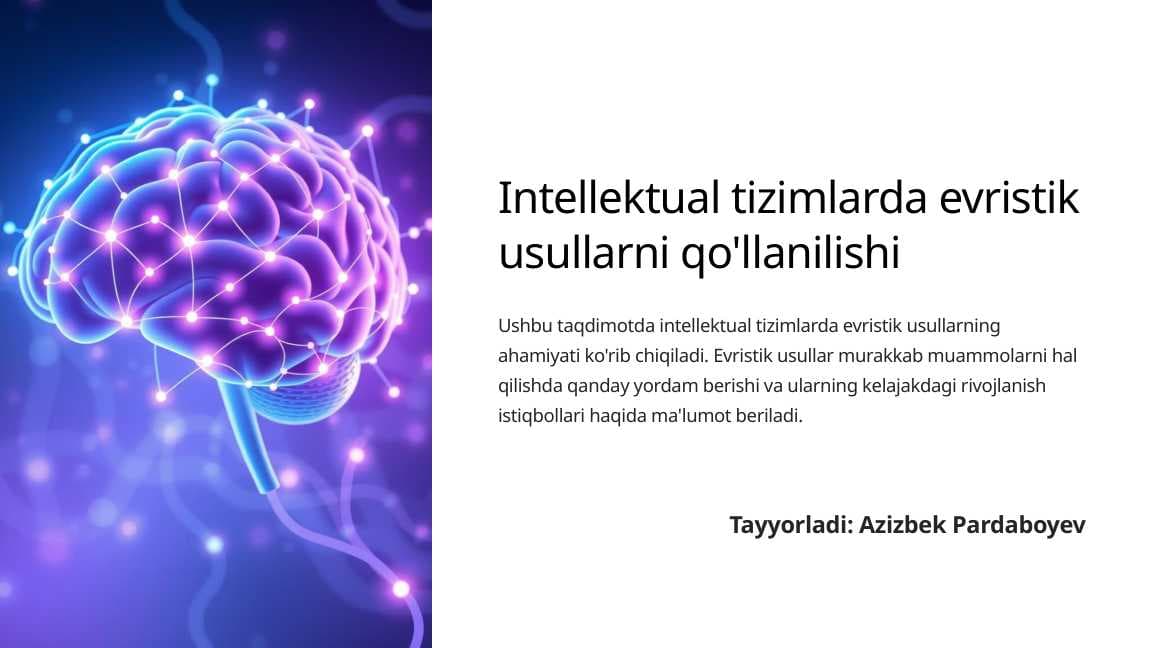 Intelektual va ekspert tizimlari fanidan