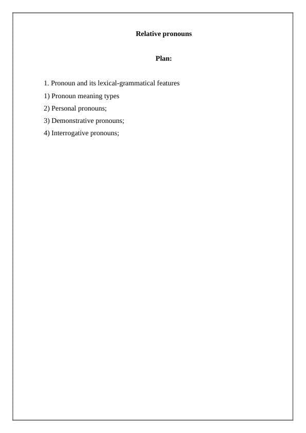 Relative pronouns