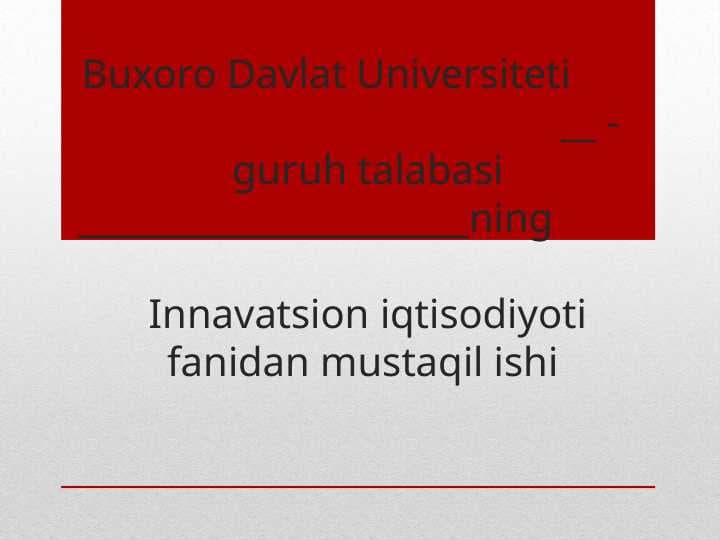 Qishloq xo'jaligida innovatsion texnologiya faoliyatini tashkil etish