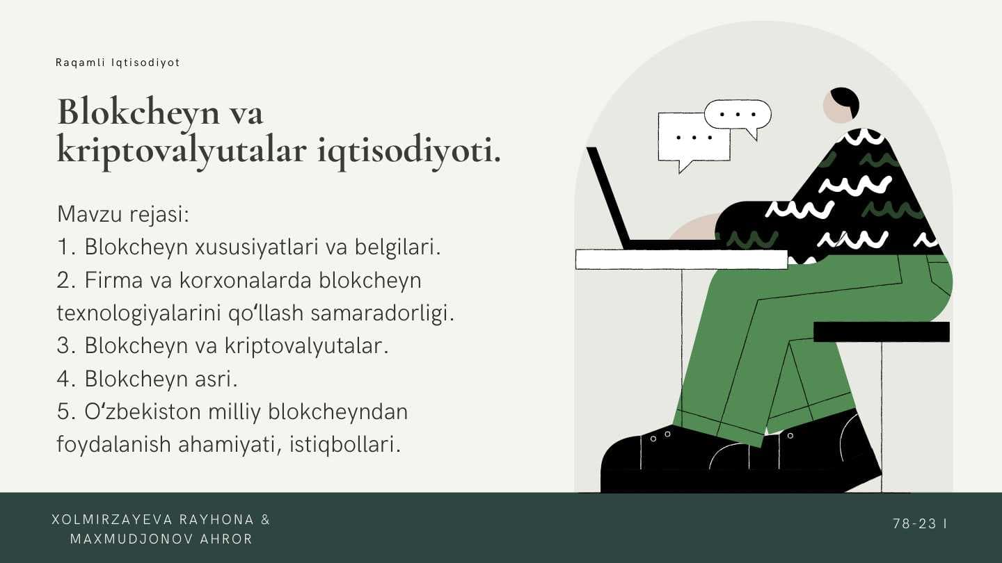 Blokcheyn va Kriptovalyutalar