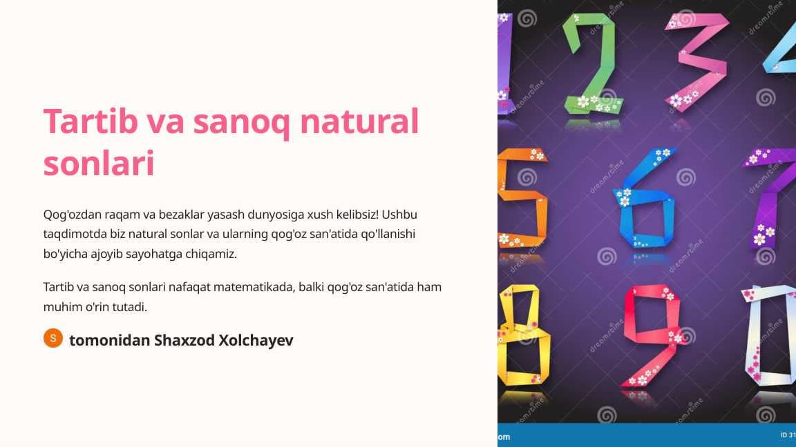 Tartib va sanoq natural sonlari