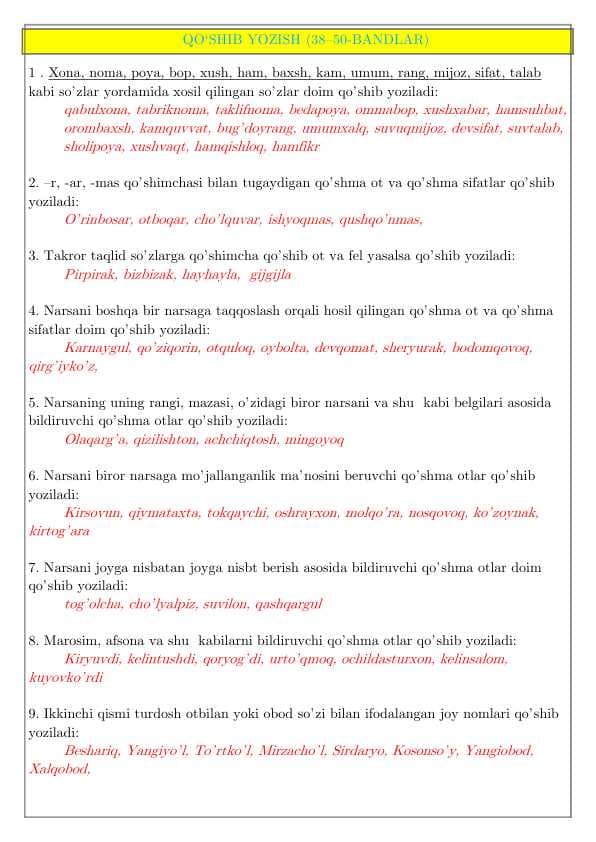 Imlo qoidalari