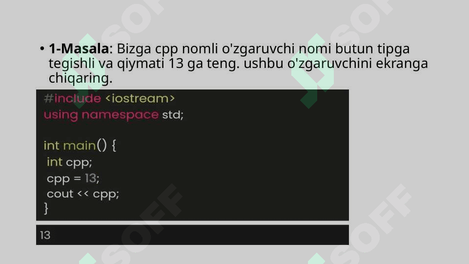 C++ O’zgaruvchilar