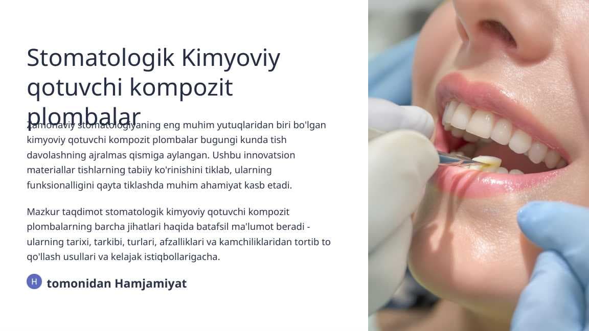 Kimyoviy qotuvchi kompozit plombalar.