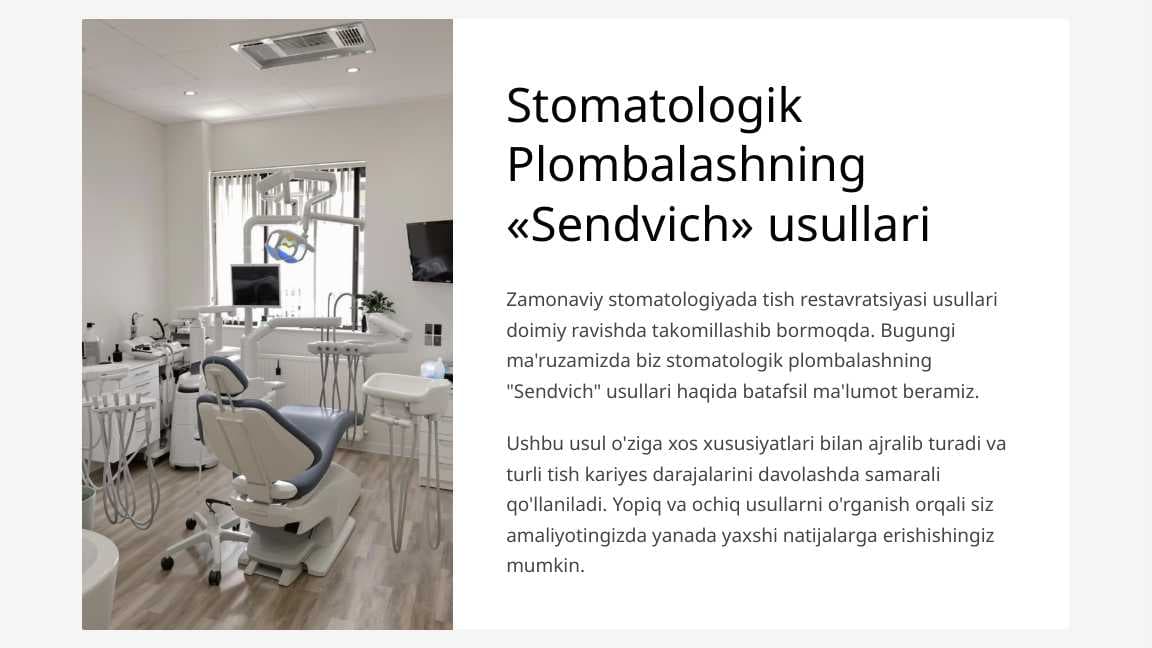 Plombalashning «Sendvich» usullari. Yopiq va ochiq usul.