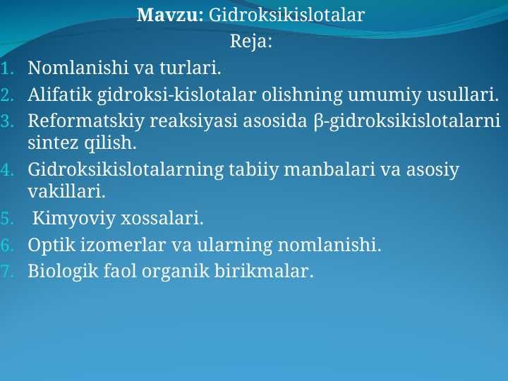 Gidroksikislotalar