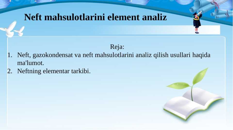 Neft mahsulotlarini element analiz