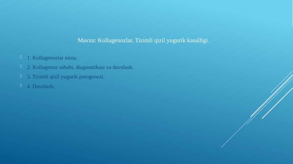 Kollagenozlar... . Tizimli qizil yugurik kasalligi