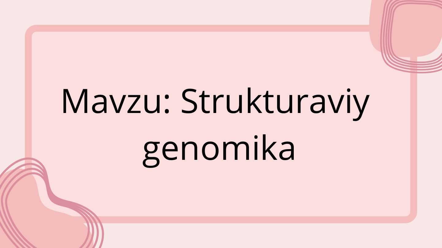 Strukturaviy
 genomika