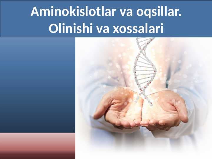 Aminokislotlar va oqsillar.Olinishi va xossalari