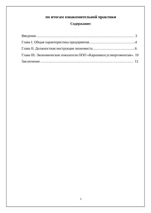 по итогам ознакомительной практики