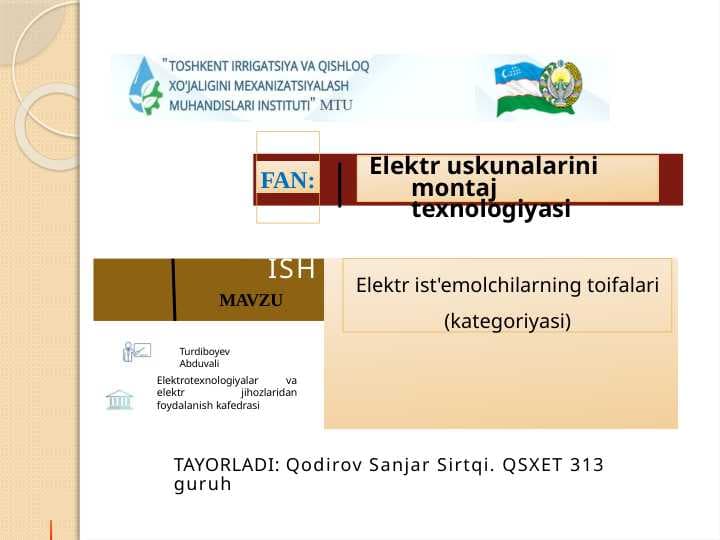 Elektr ist'emolchilarning toifalari (kategoriyasi).pptx