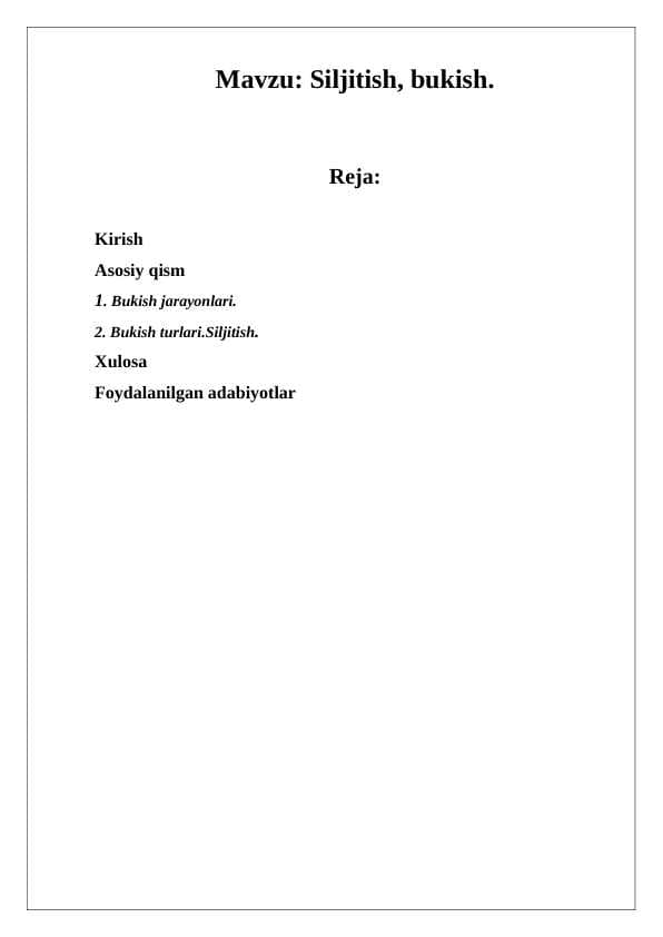 Siljitish, bukish
