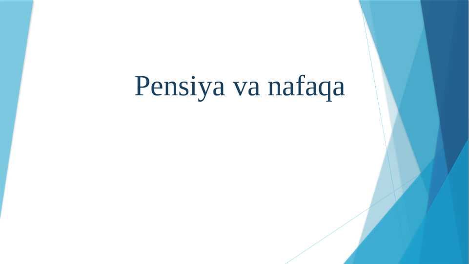 Pensiya va nafaqa
