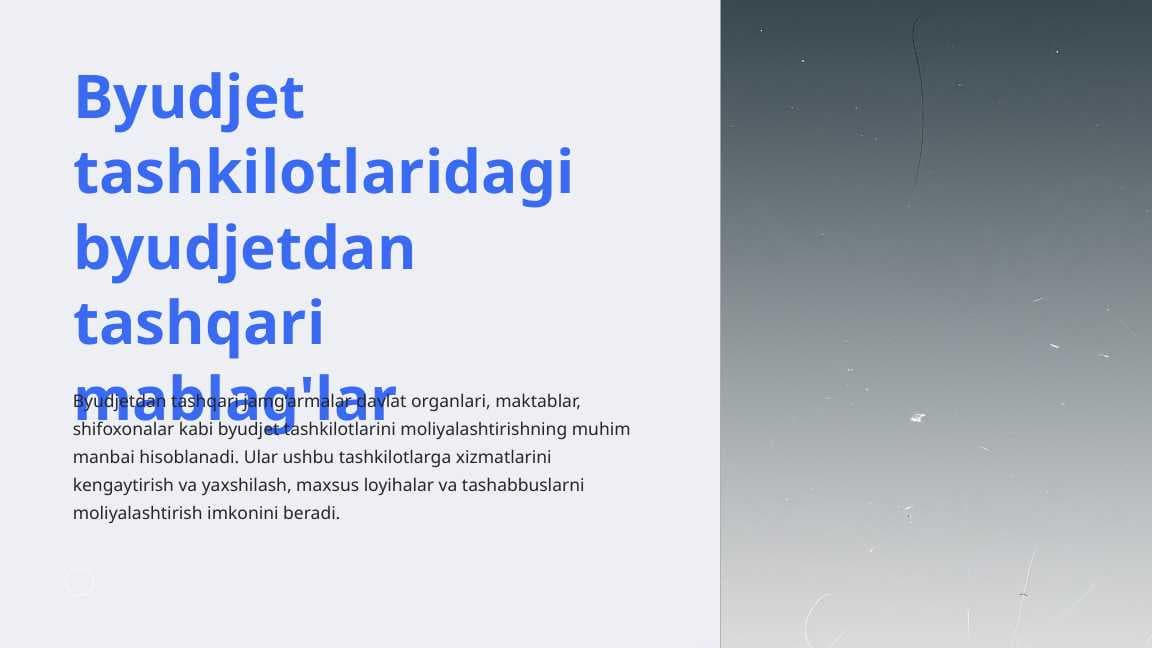 Byudjet tashkilotlaridagi byudjetdan tashqari mablag'lar