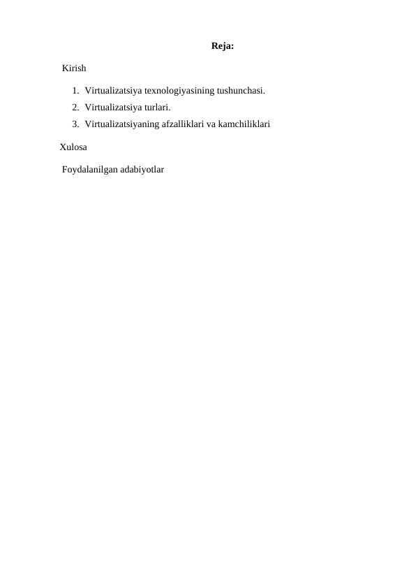 Kompyuter tizimlarida virtualizatsiya texnologiyalar