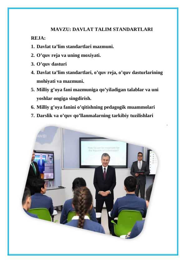 DAVLAT TALIM STANDARTLARI