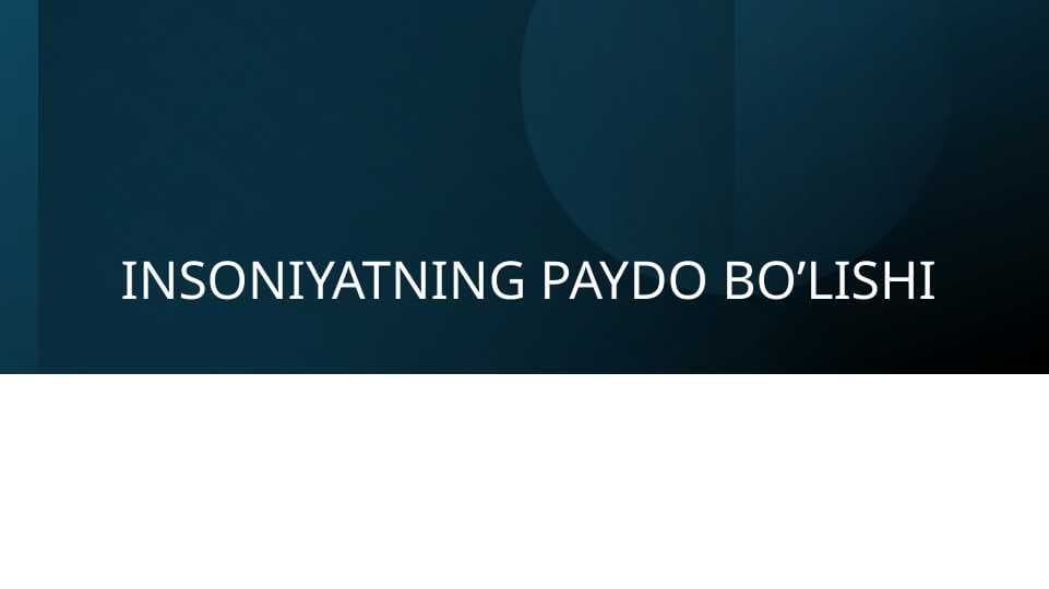 INSONIYATNING PAYDO BO’LISHI