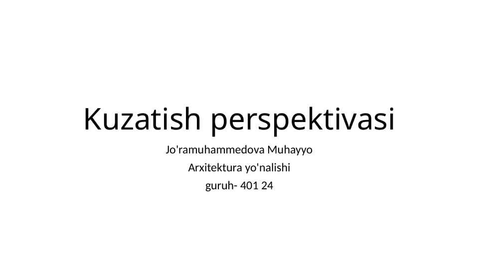 Kuzatish perspektivasi