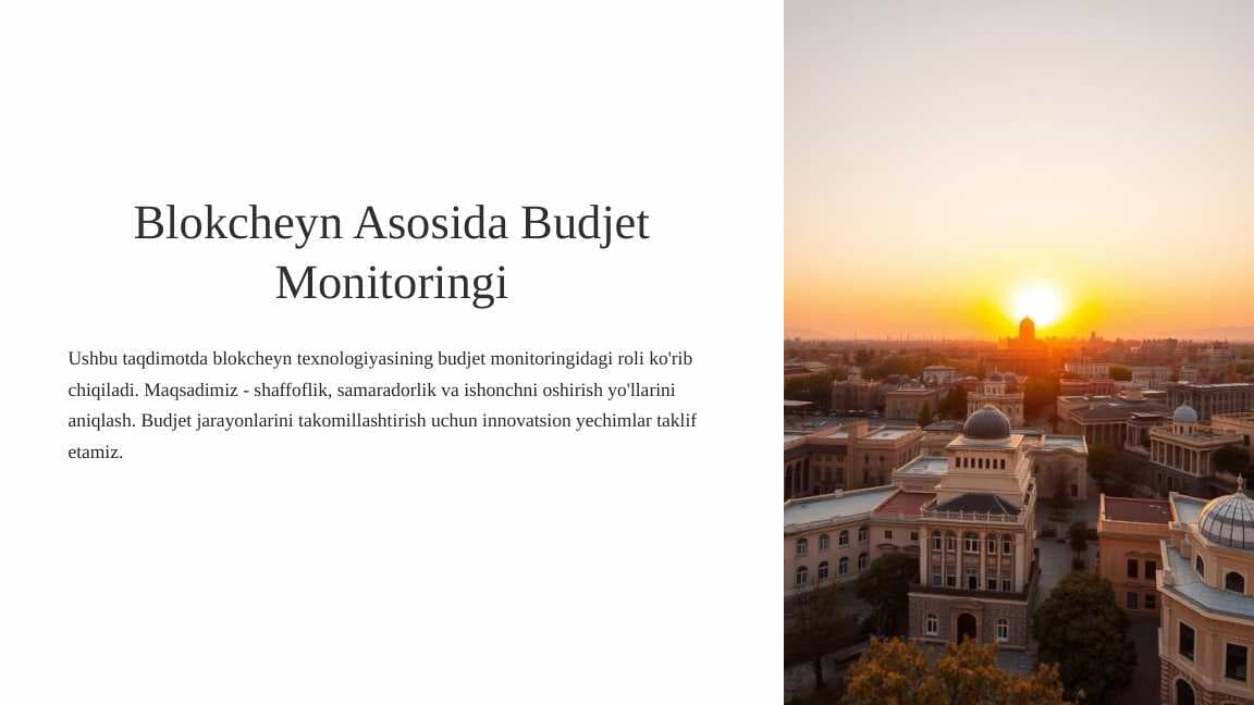 Blokcheyn Asosida Budjet Monitoringi