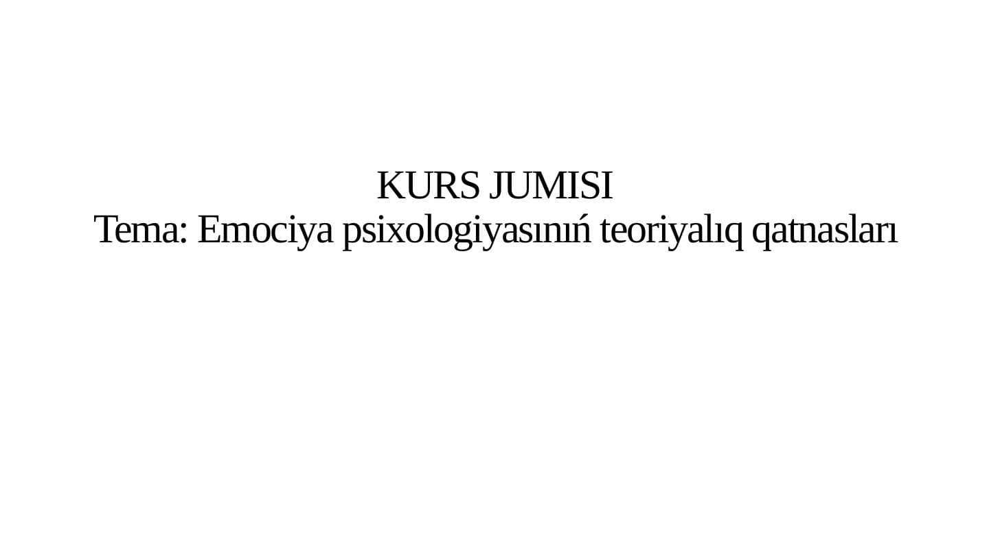 Emociya psixologiyasınıń teoriyalıq qatnasları