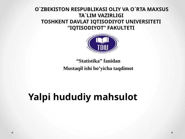 Yalpi hududiy mahsulot