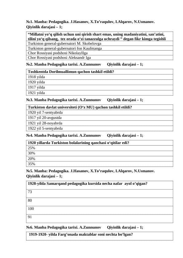 1945-1990 – yillarda O’zbekistonda ta’lim tizimi va pedagogika fani rivoji