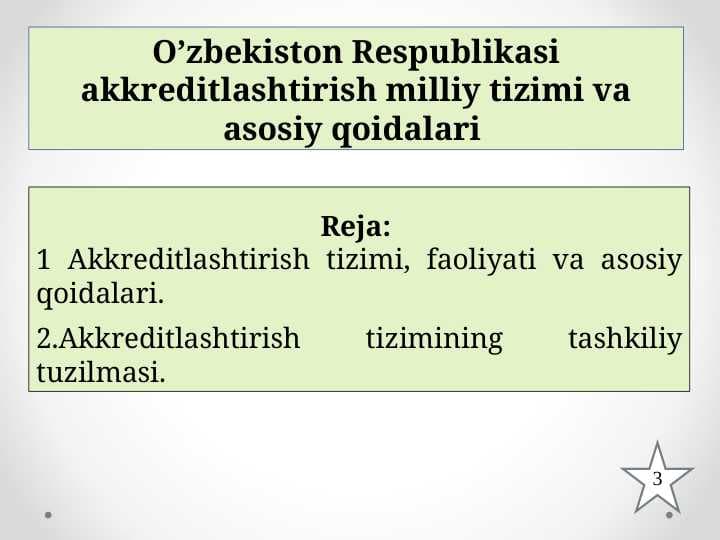 akkreditlashtirish tizimi