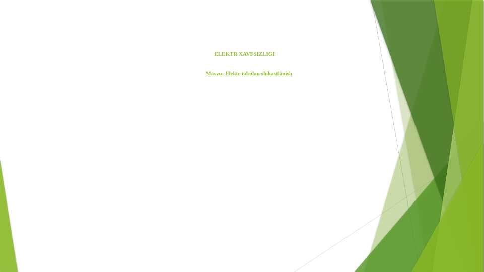 Elektr tokidan shikastlanish