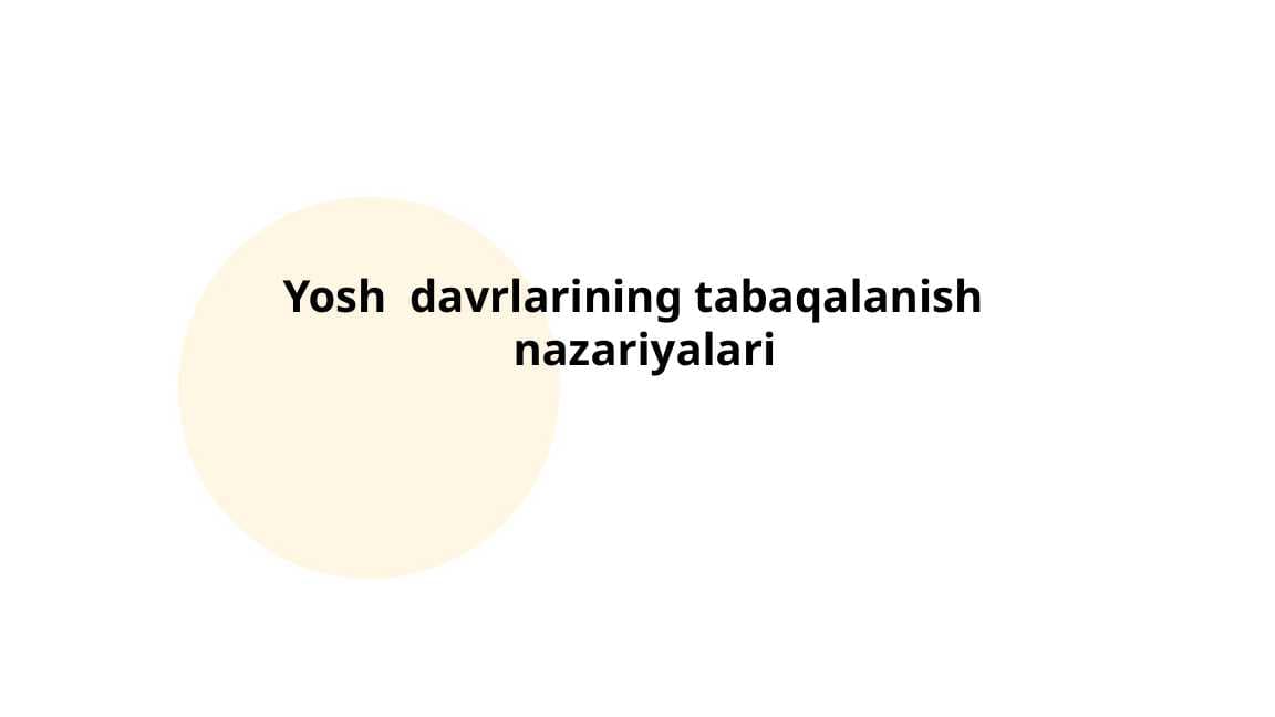 Yosh  davrlarining tabaqalanish   nazariyalari