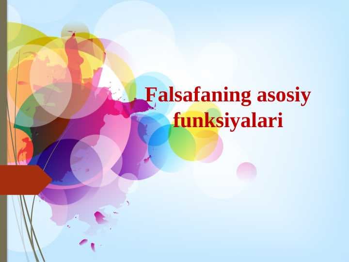 Falsafaning asosiy funksiyalari