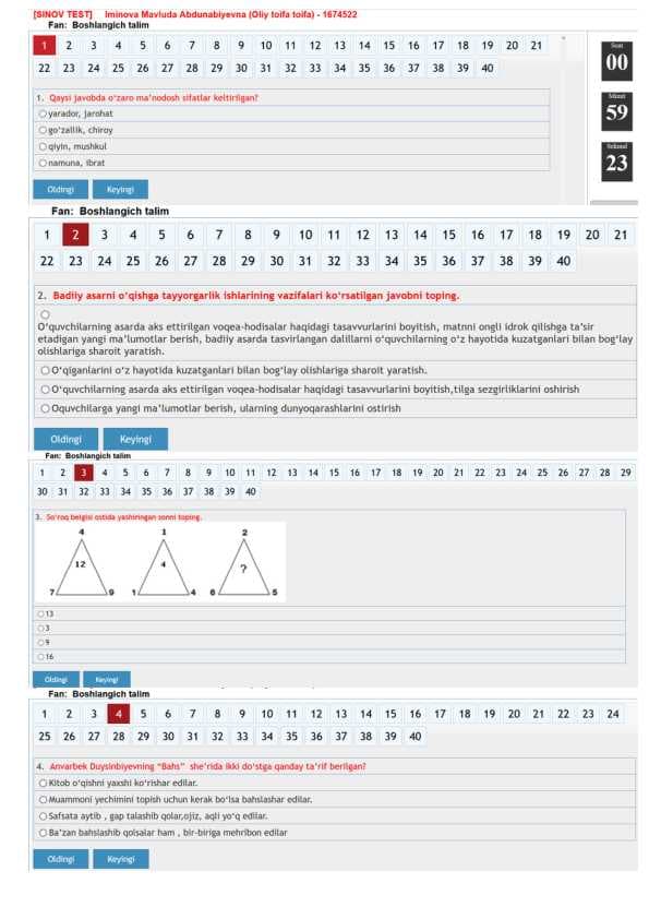 Attestatsiya savollari javoblari bilan