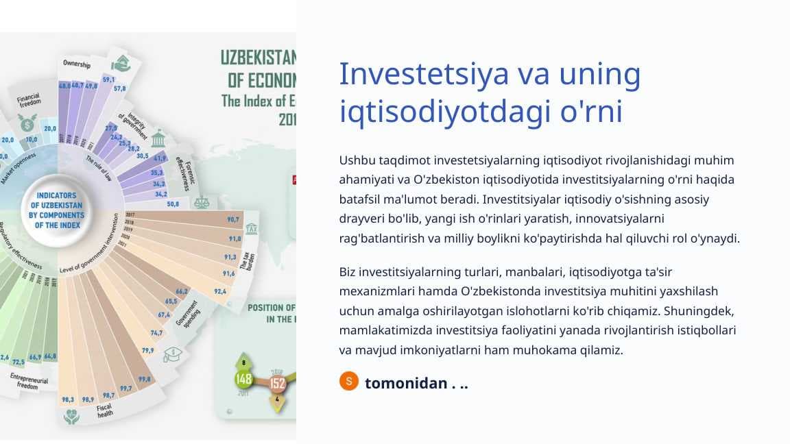 Investetsiya va uning iqtisodiyotdagi o'rni